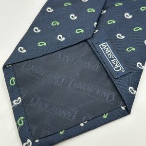 Lands' End Navy Blue with Pasiely Patterned Men's Tie